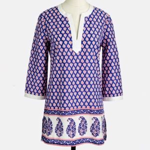 J. CREW Factory Floral Paisley Print Poplin Tunic Top Women’s Size XXS